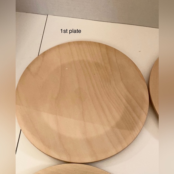 White birch wood plates, set of 5 (#A) - Picture 6 of 10